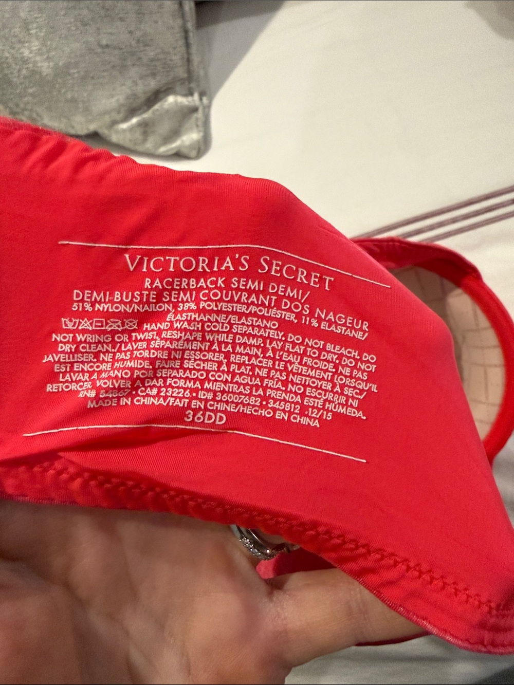 Victoria Secrets Racerback Semi Demi 36DD - Picture 3 of 5